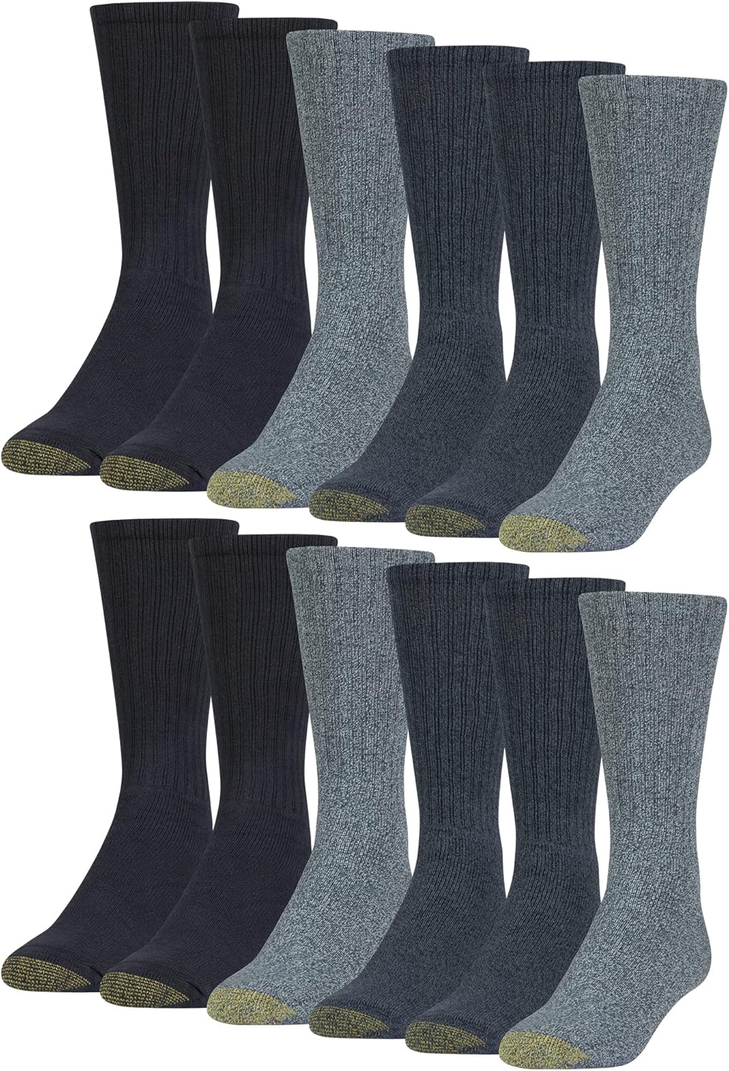 Gildan GOLDTOE Men's Harrington Crew Socks - 12 Pairs