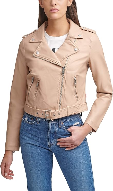 Levi's Women's Faux Leather Belted Motorcycle Jacket for Style