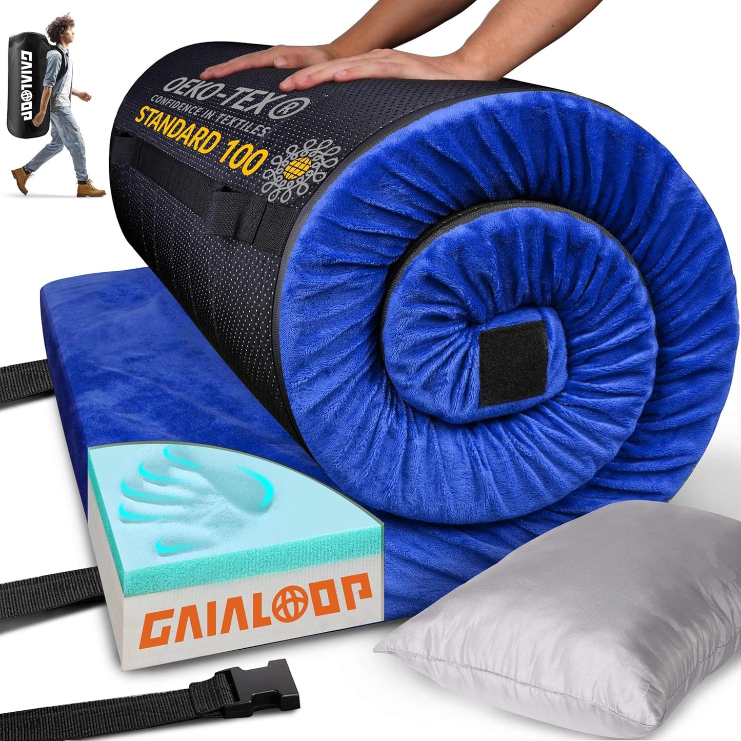 3 Inch Memory Foam Camping Mattress for Comfortable Sleep
