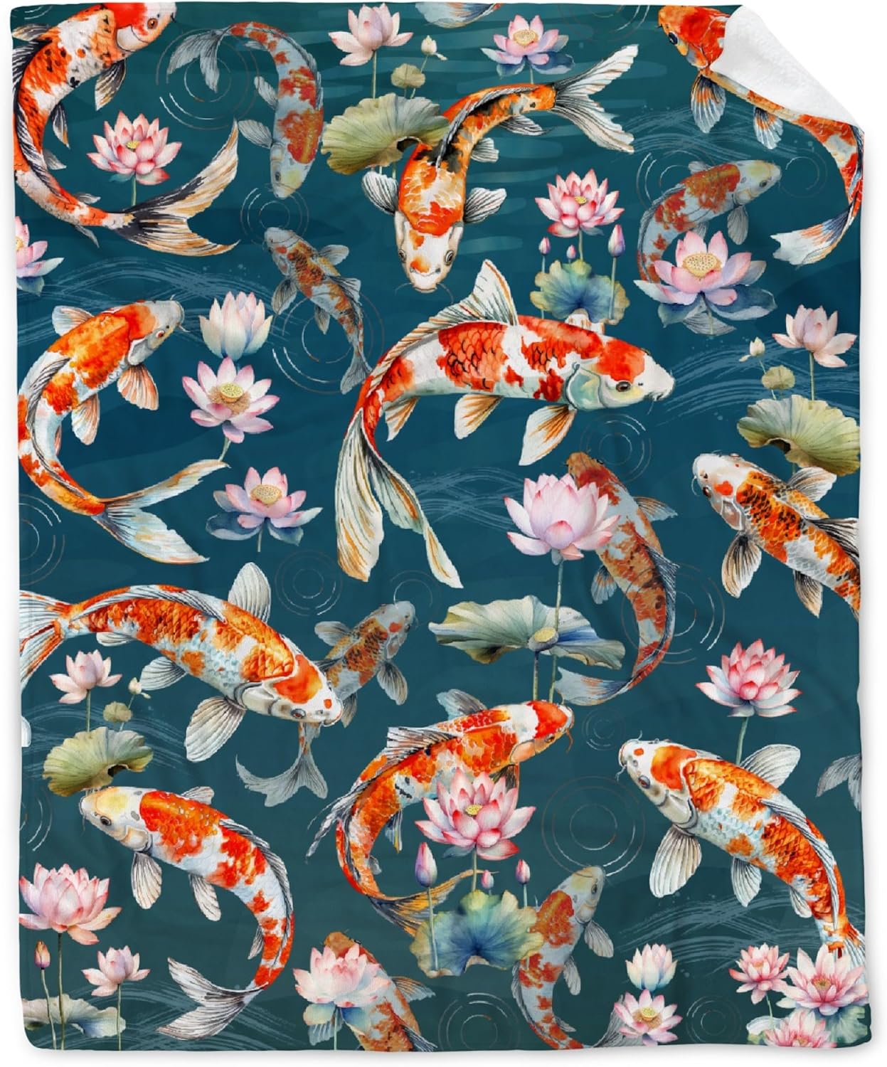 Soft & Warm Japanese Koi Fish Blanket | BEFOOD