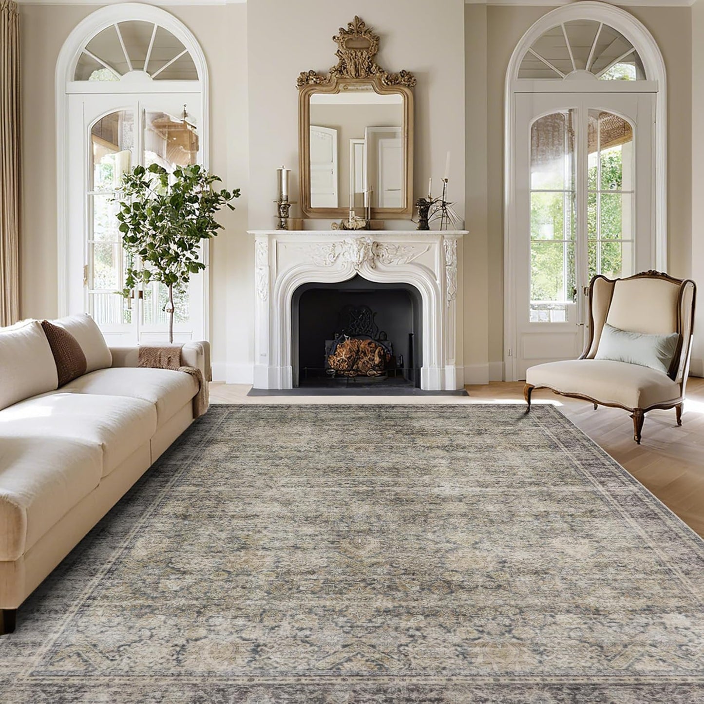 Washable 8x10 Area Rugs for Living Room and Bedroom Decor