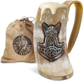 Norse Tradesman Viking Drinking Horn Mug - Hand-Engraved 16 oz