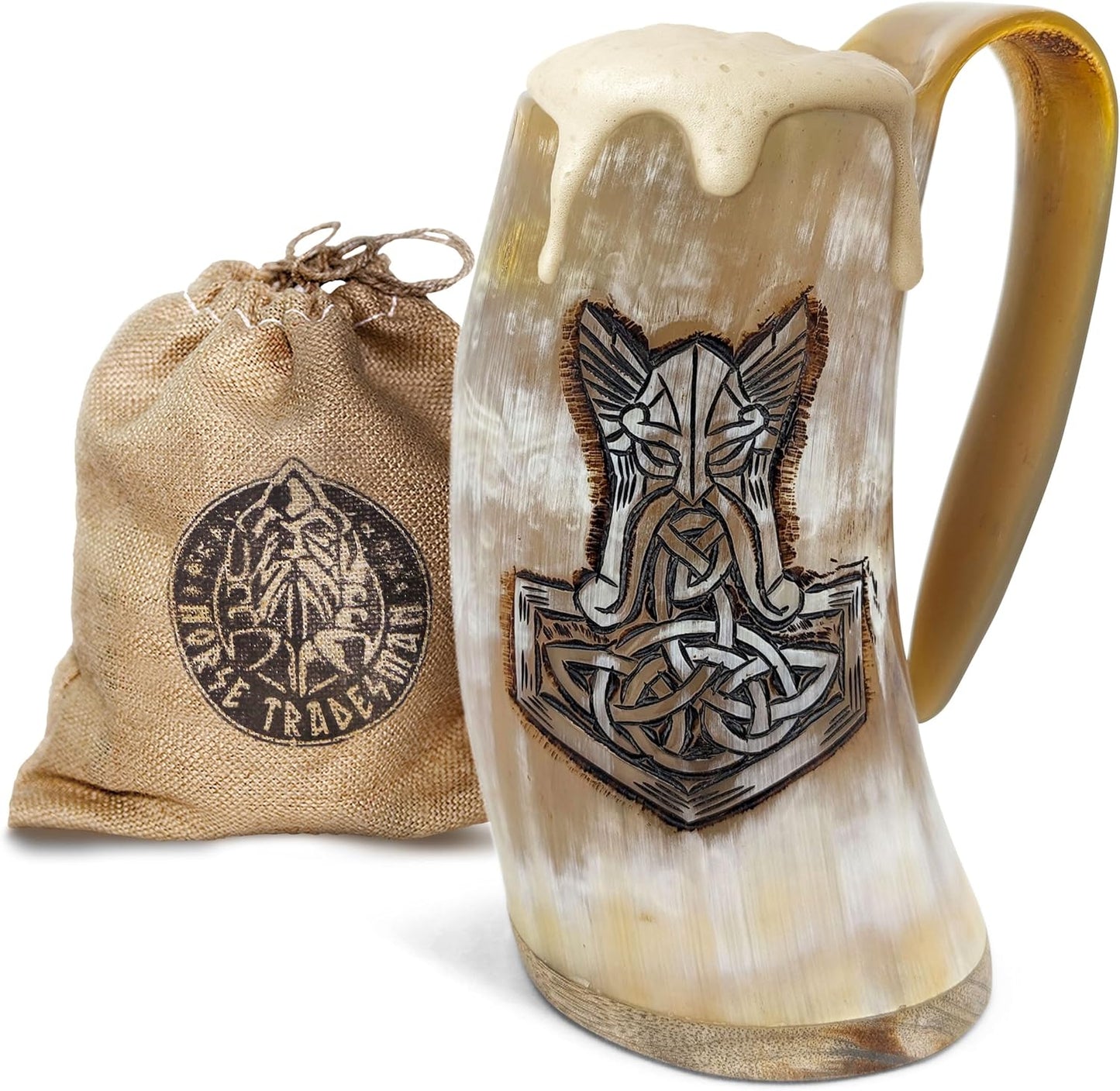 Norse Tradesman Viking Drinking Horn Mug - Unique Beer Tankard