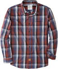 Men's Long Sleeve Casual Cotton Plaid Button-Up Shirt for Style