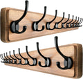 Wall Mounted Coat Rack 38-1/4 in - Heavy-Duty 10 Dual Hooks Wooden
