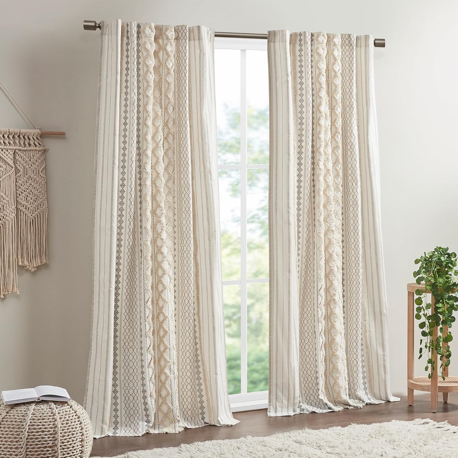Chic Tufted Chenille Curtain - Mid-Century Style!