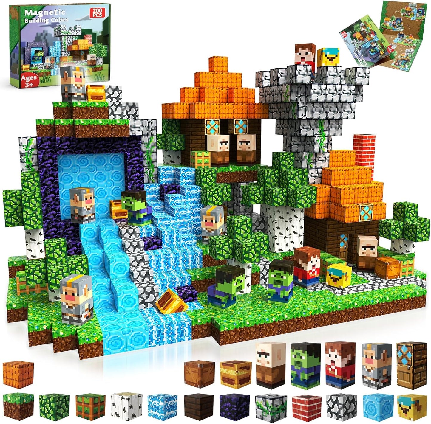 Goody King 200 Pcs Magnetic Blocks Set for Kids Age 3-8