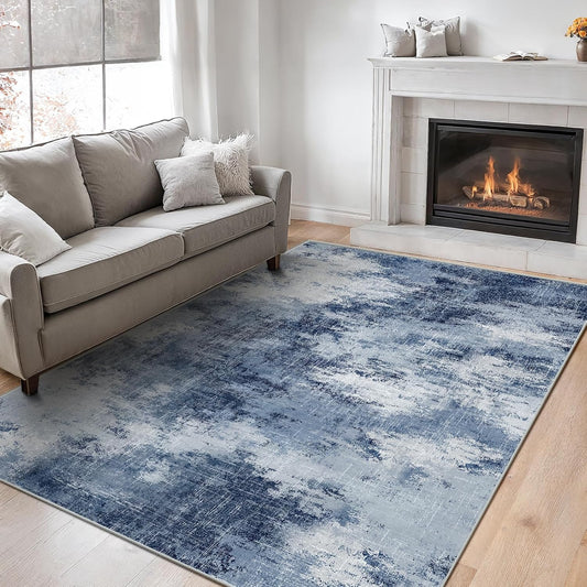 Modern Abstract 6x9 Washable Area Rug for Living Room & Bedroom