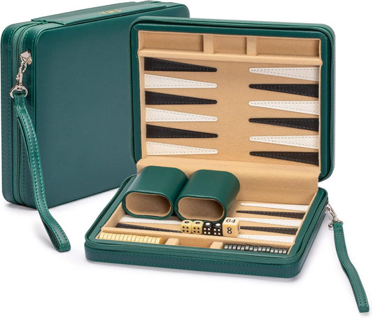Travel Size Backgammon Mini Game Set - Magnetic Checkers