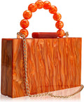 Acrylic Evening Clutch Bag Marbling Handbag - Elegant Emerald Style