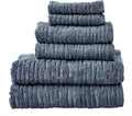 Luxurious 6-Piece Cotton Towel Set in Smoke Blue for Comfort