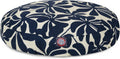 Navy Blue Plantation Large Round Indoor Outdoor Pet Dog Bed - Plush