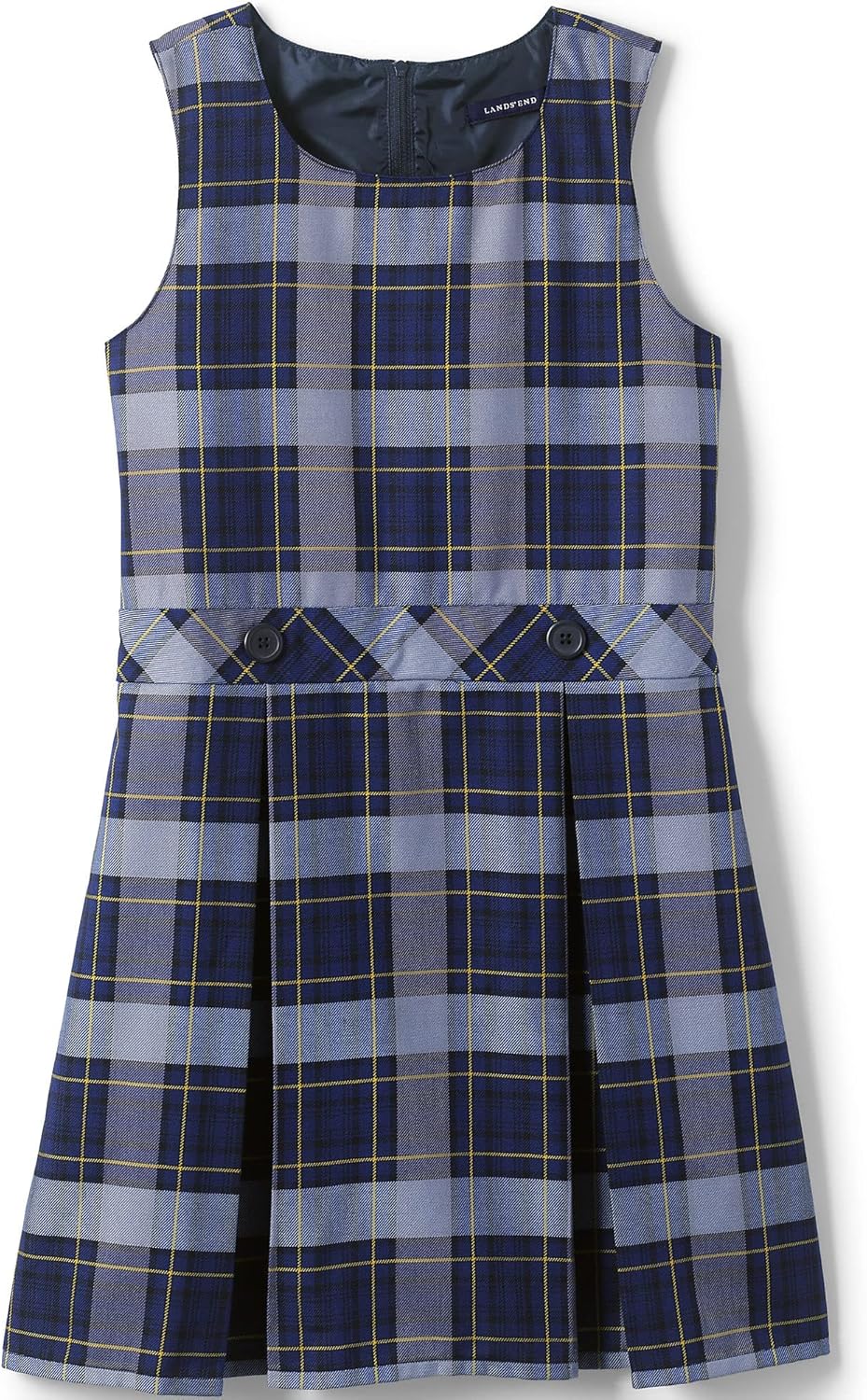 Lands' End Girls Uniform Plaid Jumper for School Comfort