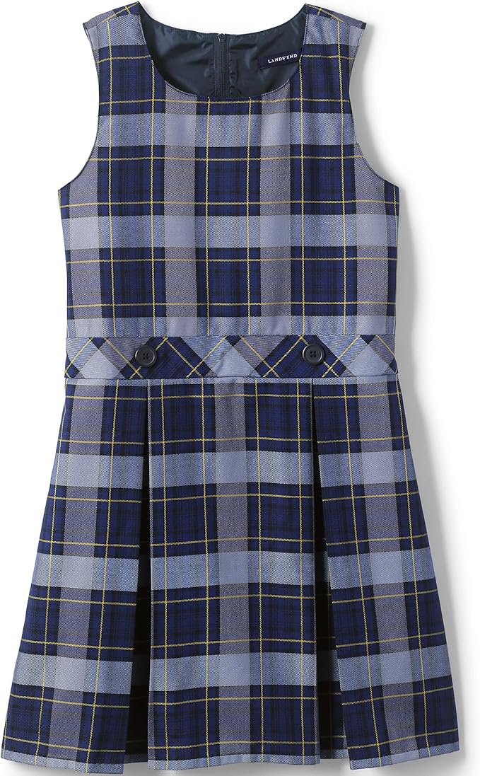 Lands' End Girls Uniform Plaid Jumper for Stylish School Days