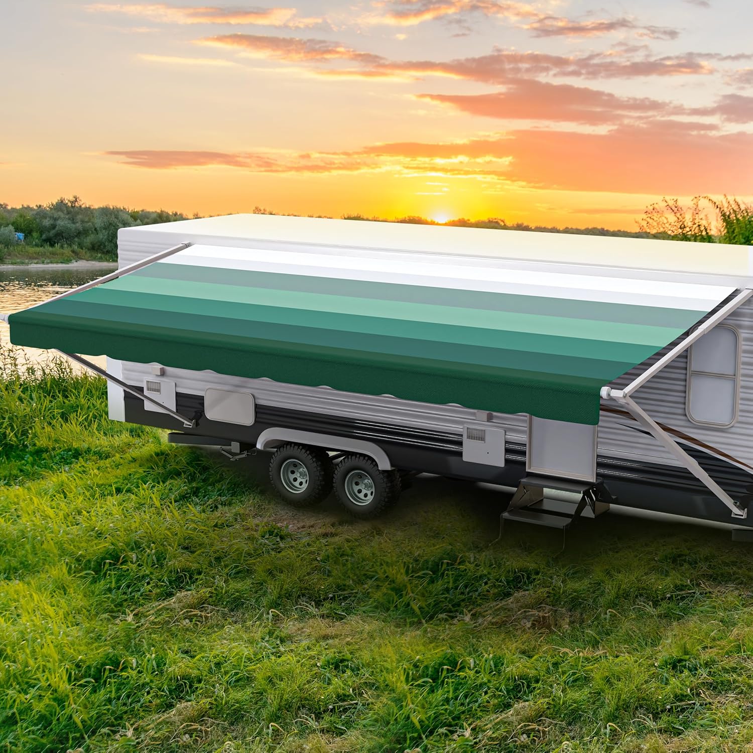 ShadePro RV Awning Fabric Replacement - Heavy Duty Vinyl Canopy