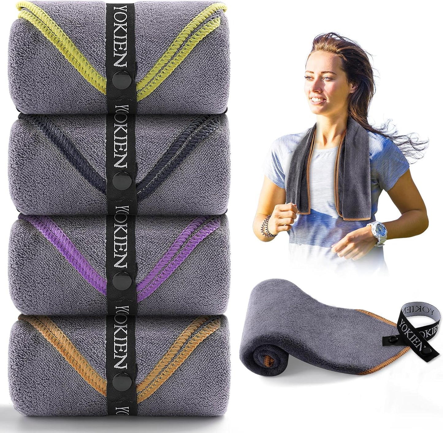 Ultra-Absorbent Workout Towels - 4 Pack