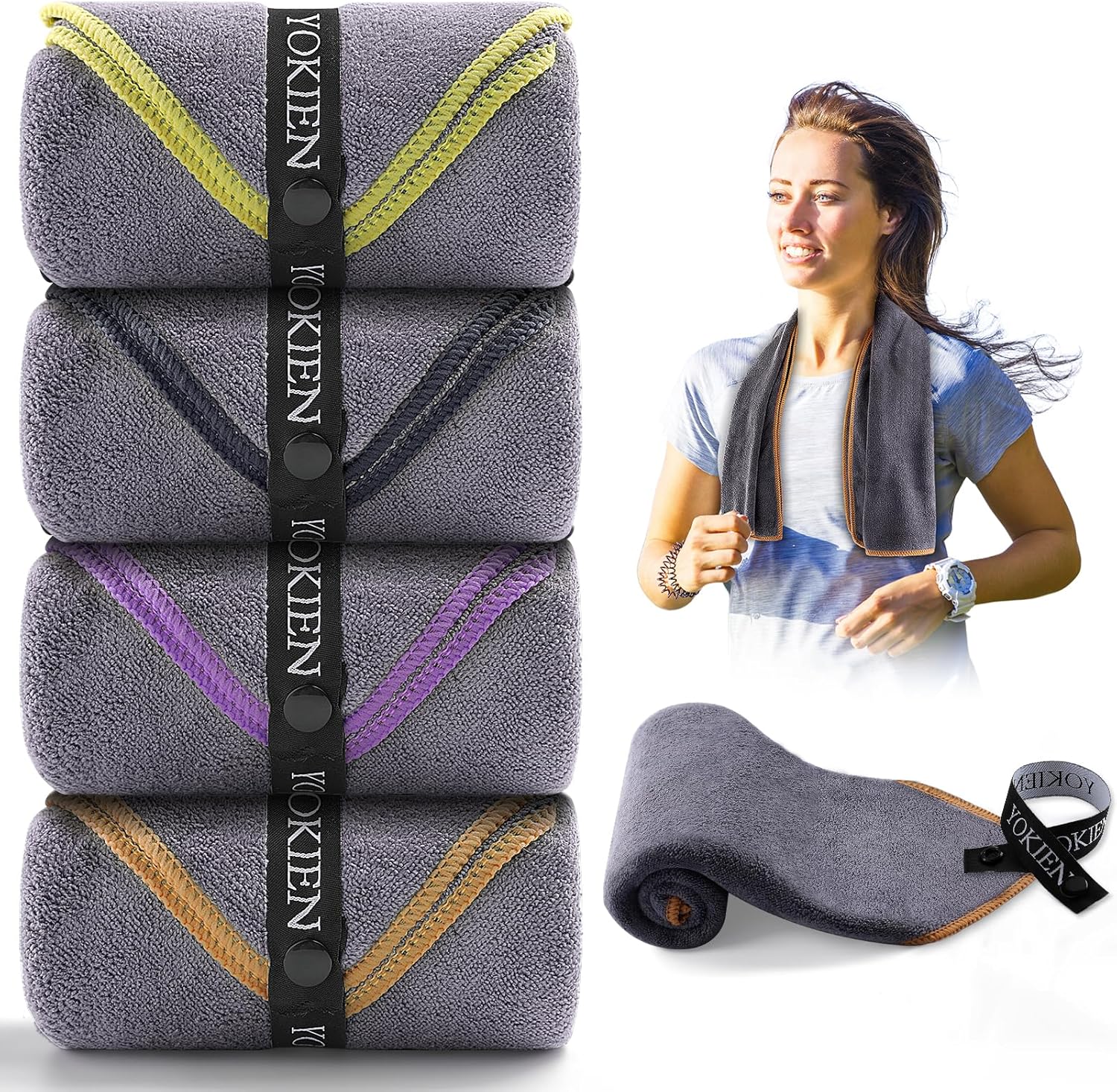 Ultra-Absorbent Workout Towels - 4 Pack