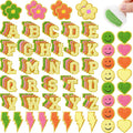 Chenille Iron On Patches 136 Pc Neon Cute Style - DIY Clothing Decor