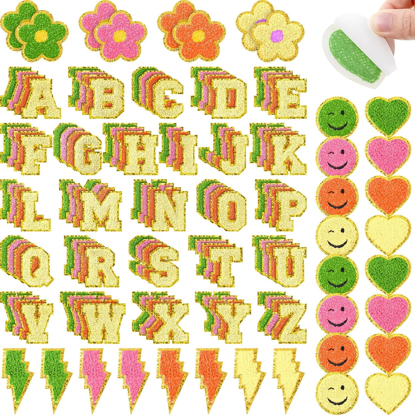 Hanaive 136 Pcs Chenille Iron on Patches for Clothing Fun