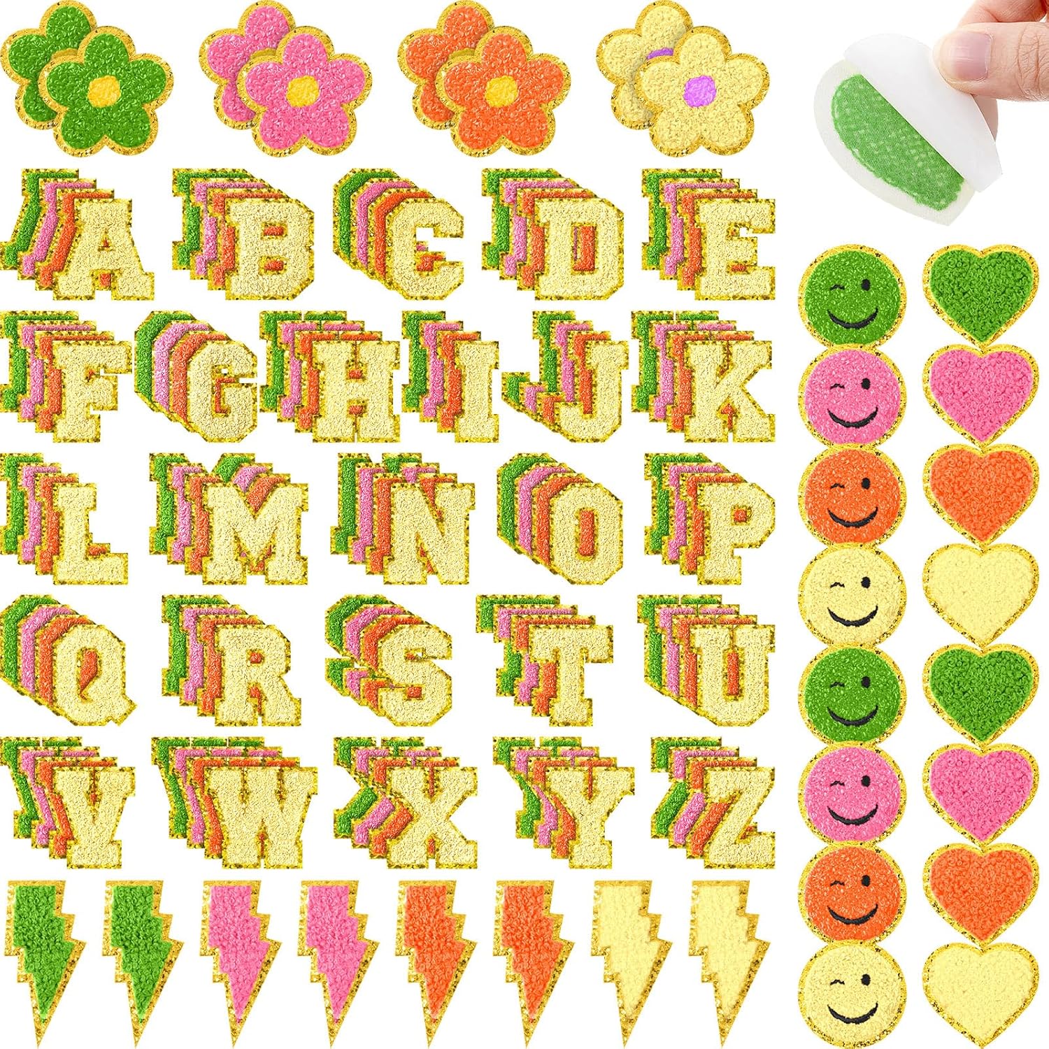 Hanaive 136 Pcs Chenille Iron on Patches for Clothing Fun