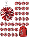 Cheer Pom Pom Keychain Bulk Pack - 40 Mini Cheerleader Charms
