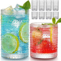 Vintage Hobnail Glassware Set - 8 Pieces, Versatile & Stylish