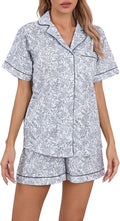 100% Cotton Pajamas for Women Short Sleeve 2 Piece PJ Set - Breathable