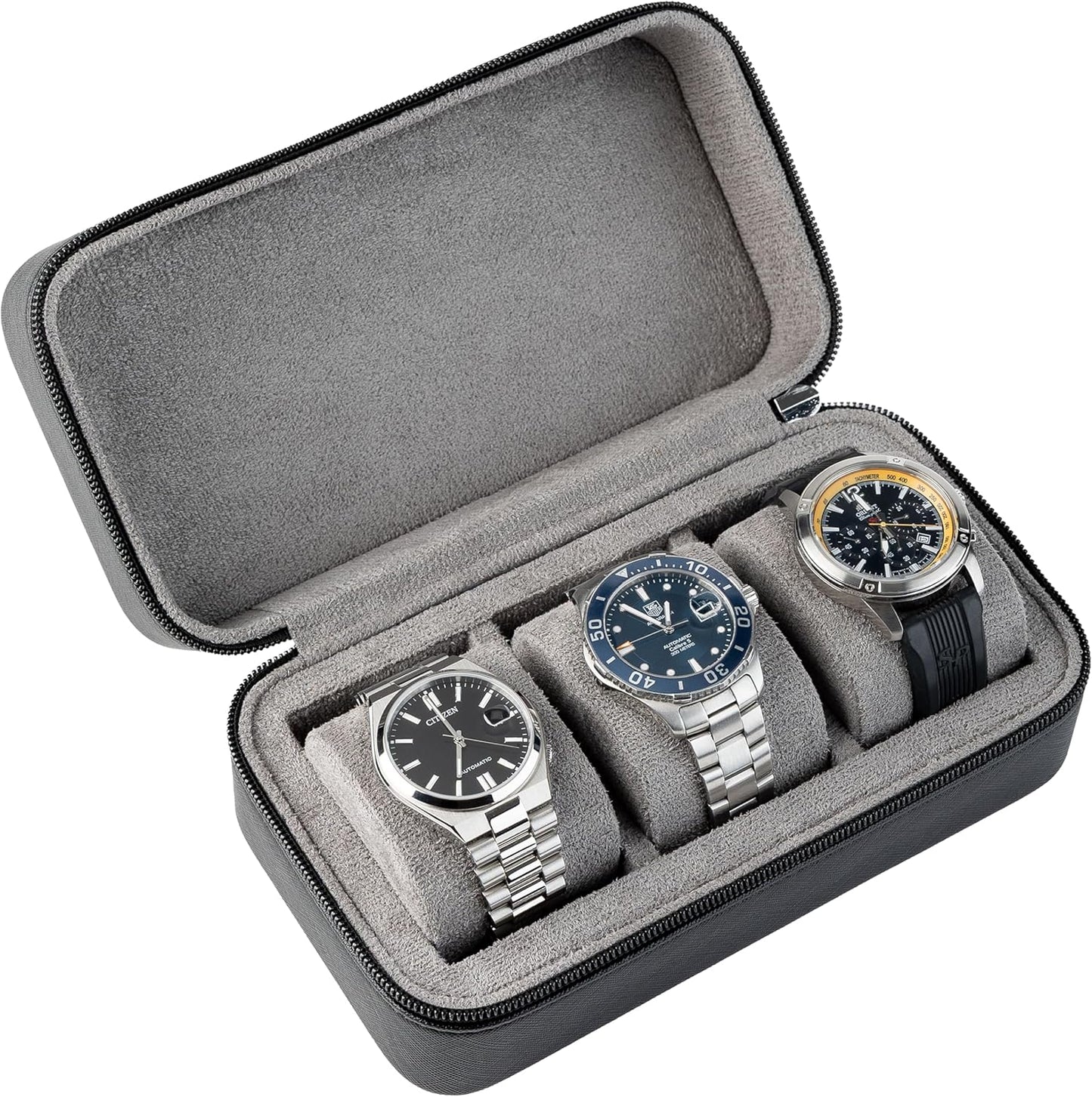 Ultimate Travel Watch Case | 3-Slot Leather Organizer