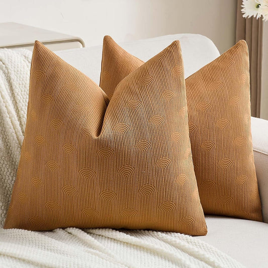 FUTEI Bronze Chenille Decorative Throw Pillow Covers Set of 2
