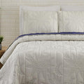 Boho Chic King Quilt Set - Natural/Blue