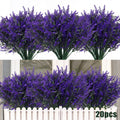 20 Bundles of UV Resistant Outdoor Artificial Flowers for Decor