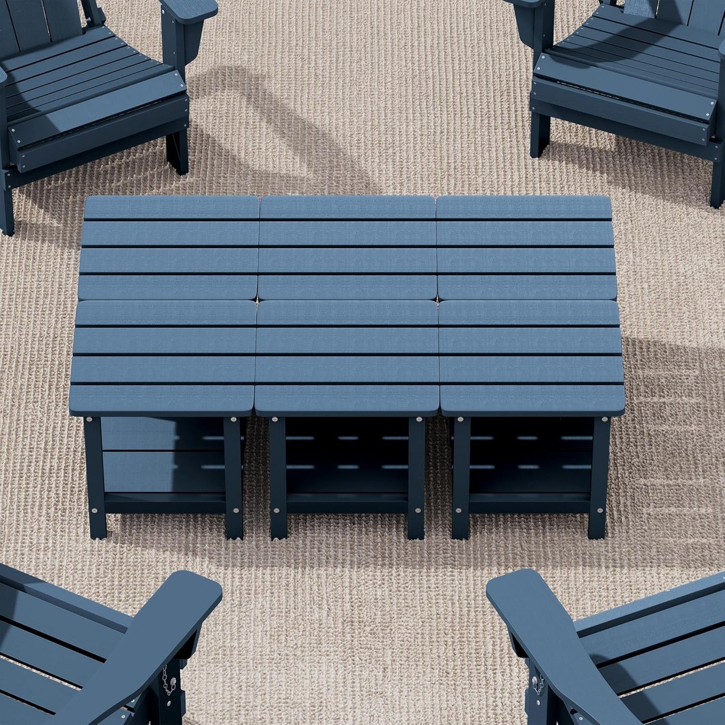 SERWALL Adirondack Table Set of 6 for Outdoor Use - Blue