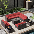 Outdoor Patio Furniture Set with Gas Fire Pit Table for Comfort