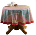 Round Cotton Tablecloth 69 in - Elegant European Provence Design