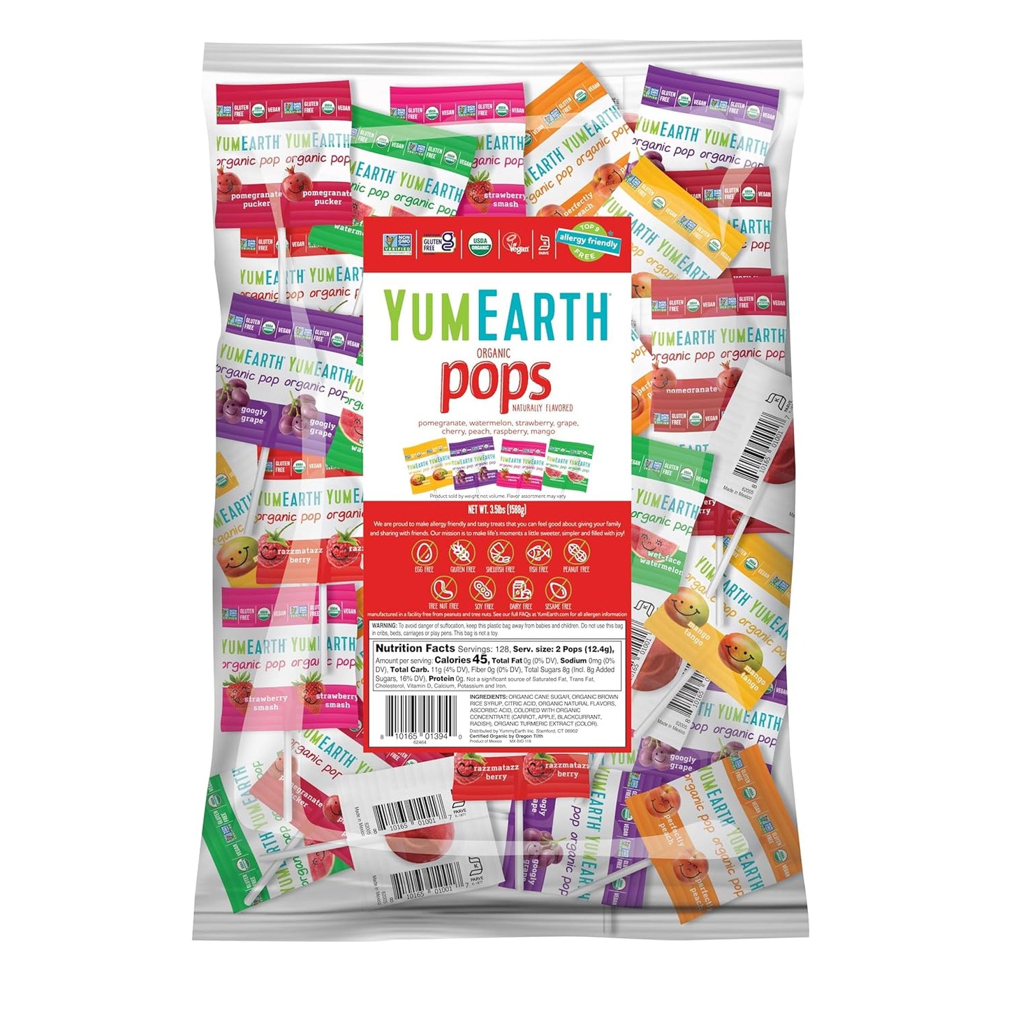 YumEarth Organic Pops Variety Pack - Allergy Friendly Treats
