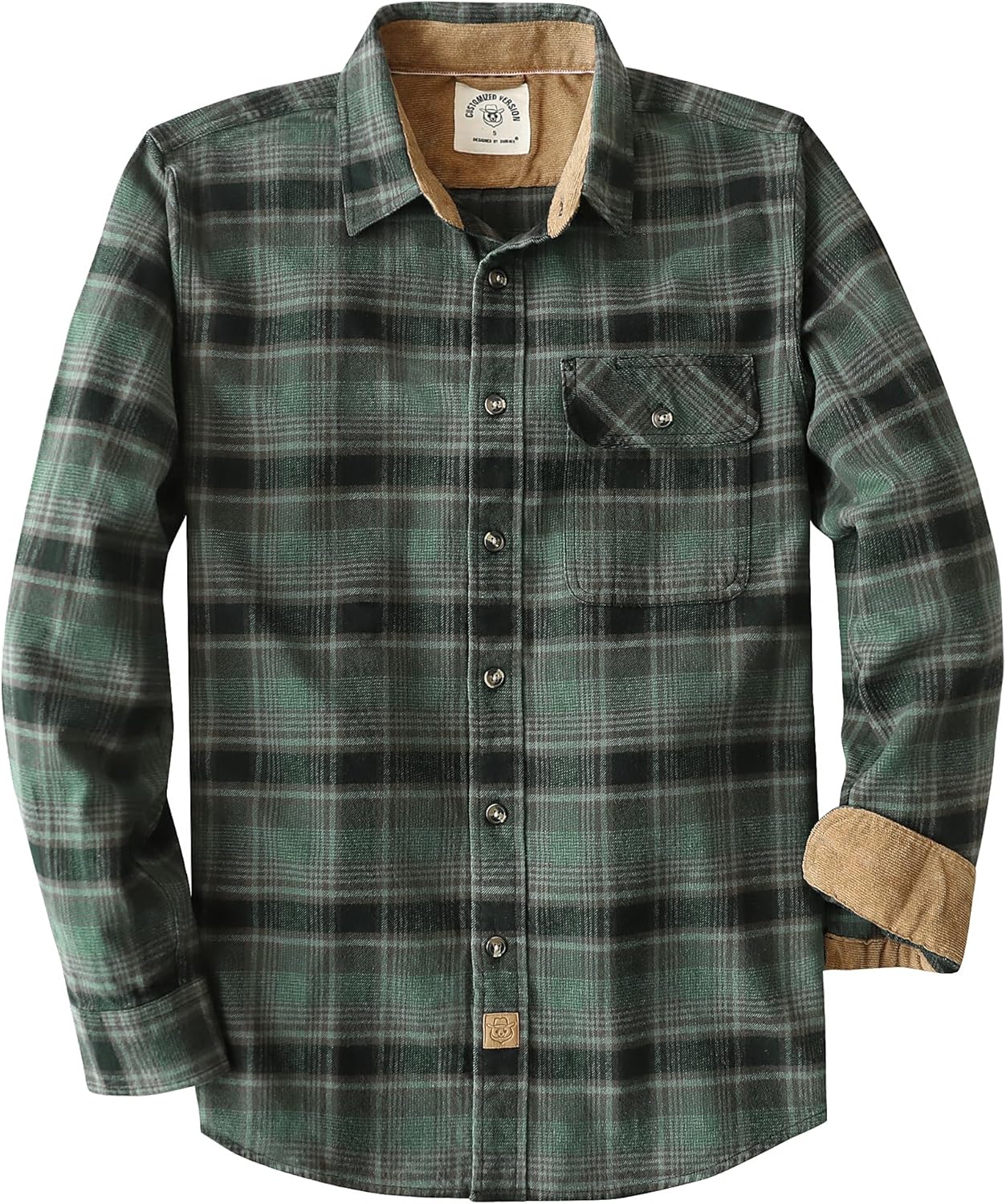 Dubinik Mens Flannel Shirts Long Sleeve Casual Button Down Style
