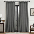 Dark Gray Sheer 90 in Pinch Pleated Curtains - Light Filtering Luxury