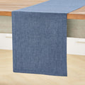 Solino Home Linen Table Runner 90 in - Athena Blue Denim