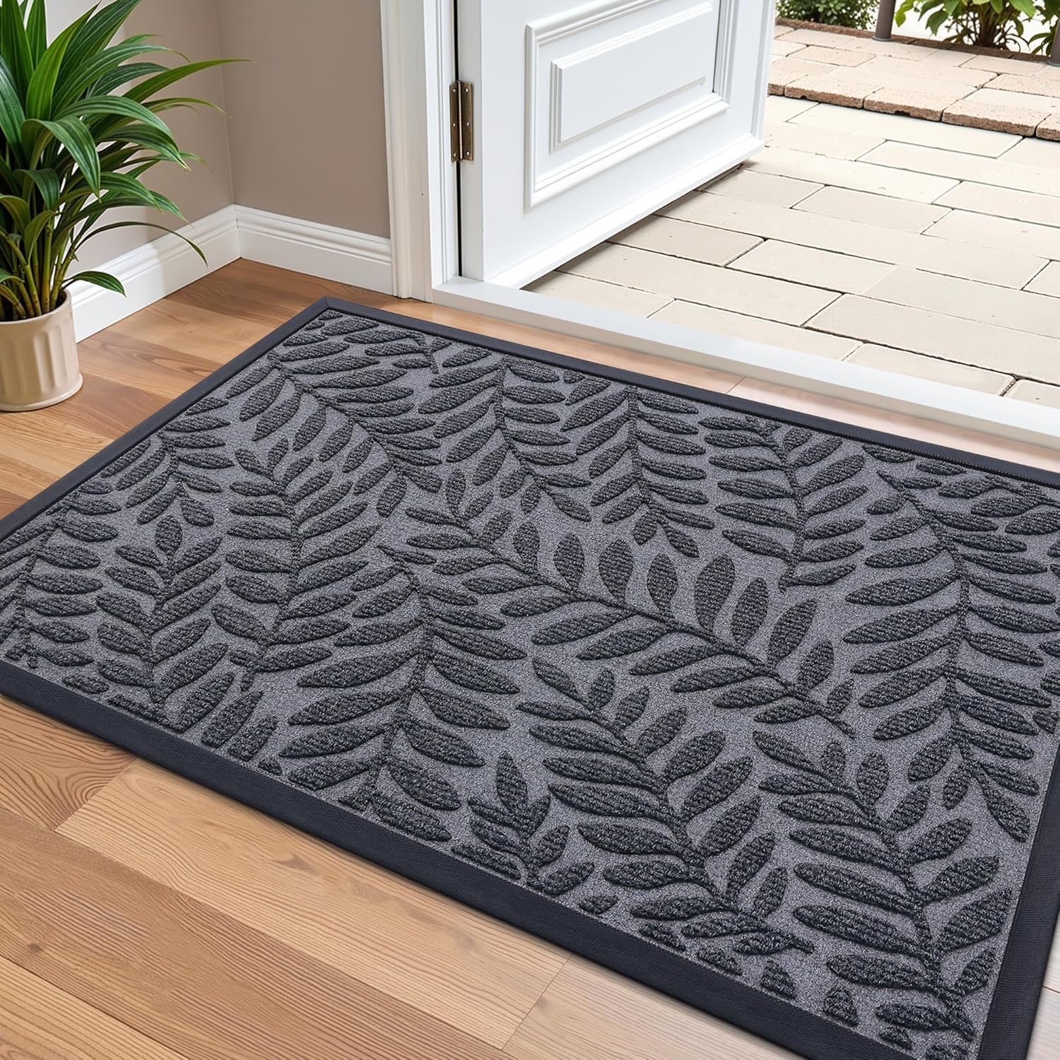 OLANLY Door Mat Indoor Outdoor Waterproof All-Weather Doormat