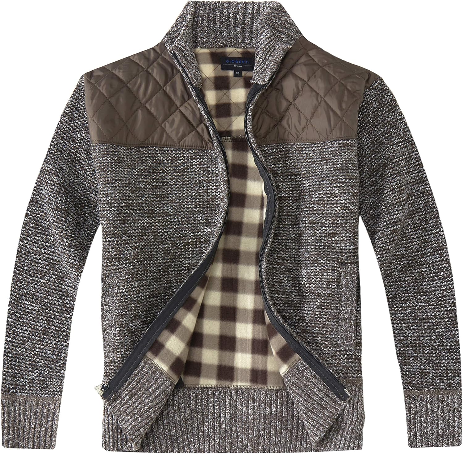 Gioberti Boy's Knitted Full Zip Cardigan Sweater for Comfort