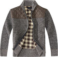 Boy's Knitted Full Zip Cardigan Sweater with Soft Brushed Lining