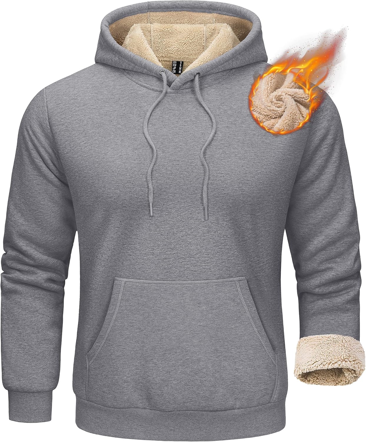 KEFITEVD Men's Sherpa Lined Hoodie - Winter Warmth