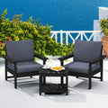 SERWALL HDPE Patio Sofa Set 3-Piece Sectional - All-Weather Comfort