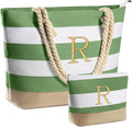 Beach Bags for Women Travel Canvas Tote - Personalized Monogram Beach