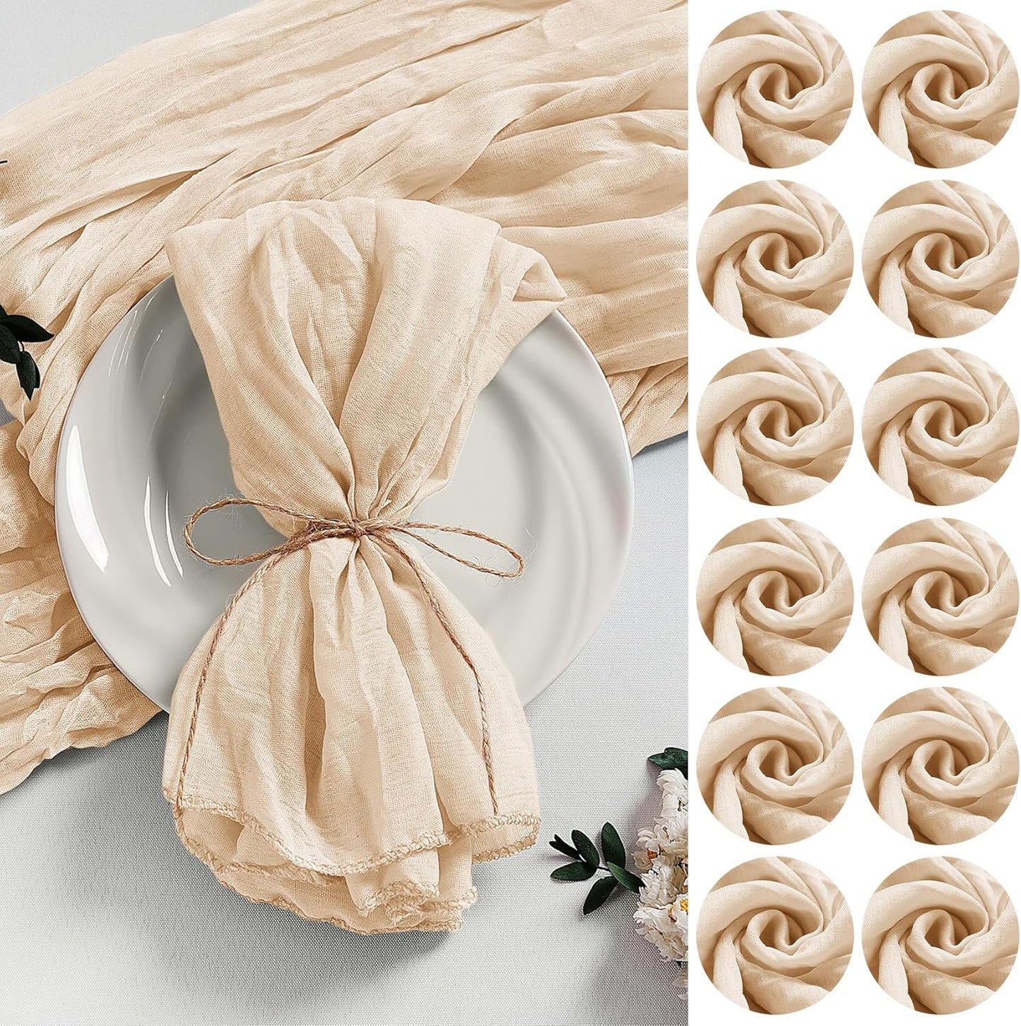 LZY 120 Pack Gauze Cheesecloth Napkins for Elegant Events
