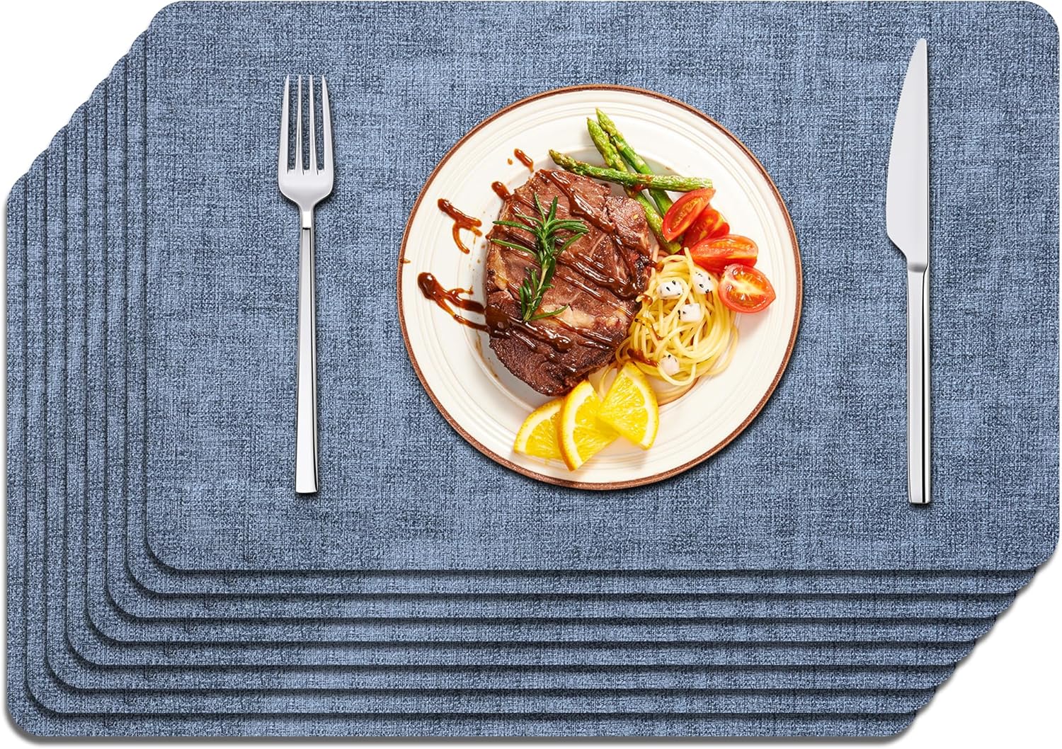 Maxpearl Faux Leather Table Placemats Set of 8 for Dining