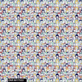 100% Combed Cotton Printed Fabric White Navy Peri Red Mint - 10 Yards