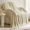 Blagic Knitted Throw Blanket for Couch, Soft Farmhouse Boho Throw