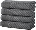 Dark Grey Bath Towels 4 Pack 54x27 - Absorbent, Quick-Dry Cotton