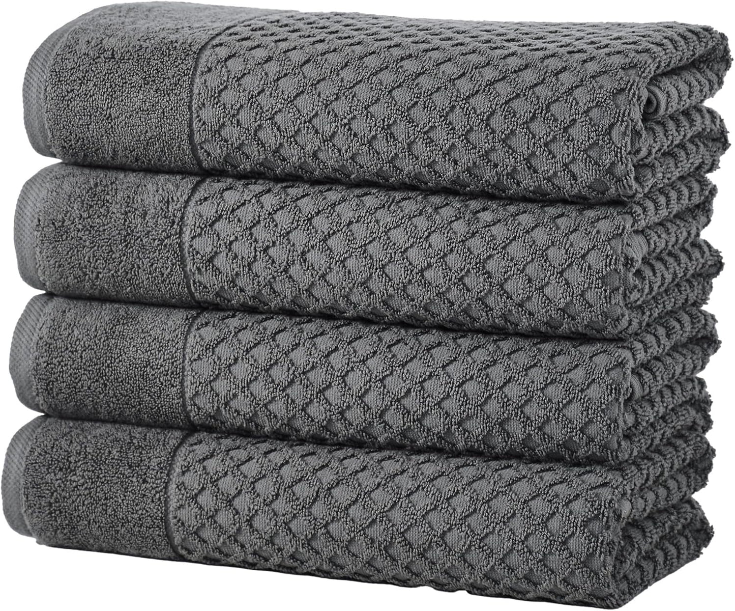 Dark Grey Bath Towels Set - 100% Cotton, Absorbent & Durable